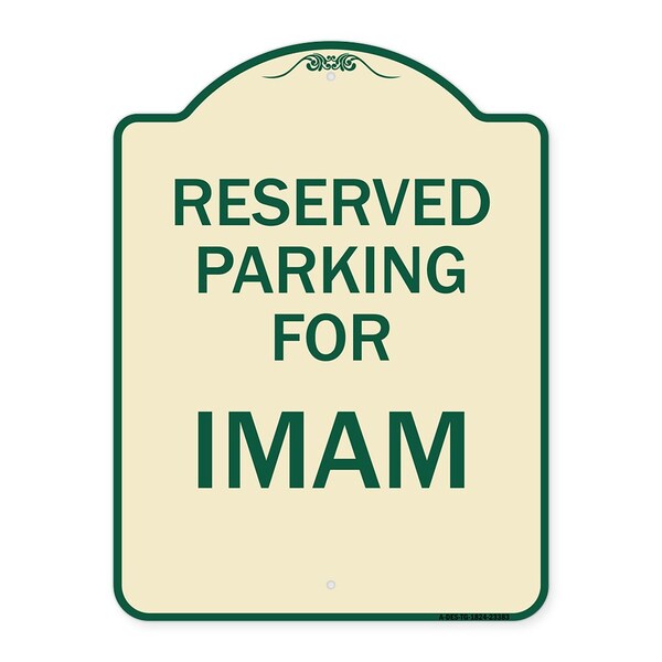 Parking Reserved for Imam Heavy-Gauge Aluminum Architectural Sign, 24" x 18", TG-1824-23383